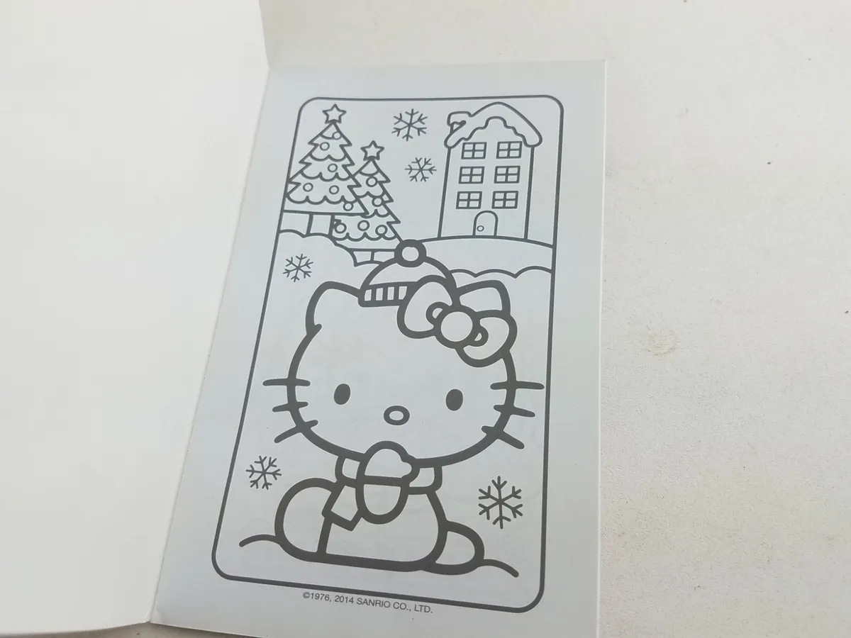 Hello kitty coloring book bundle up christmas uncolored sanrio