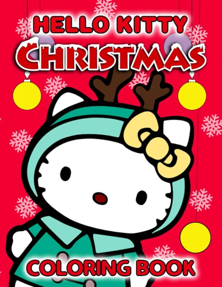 Hello kitty christmas coloring book a fabulous christmas gifts for kids who are hello kitty lovers many unique illustrations for relaxation domez krystal books