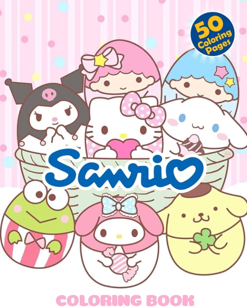 Sanrio coloring book great gift with with many hand