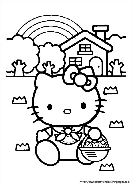 Hello kitty coloring pages free for kids