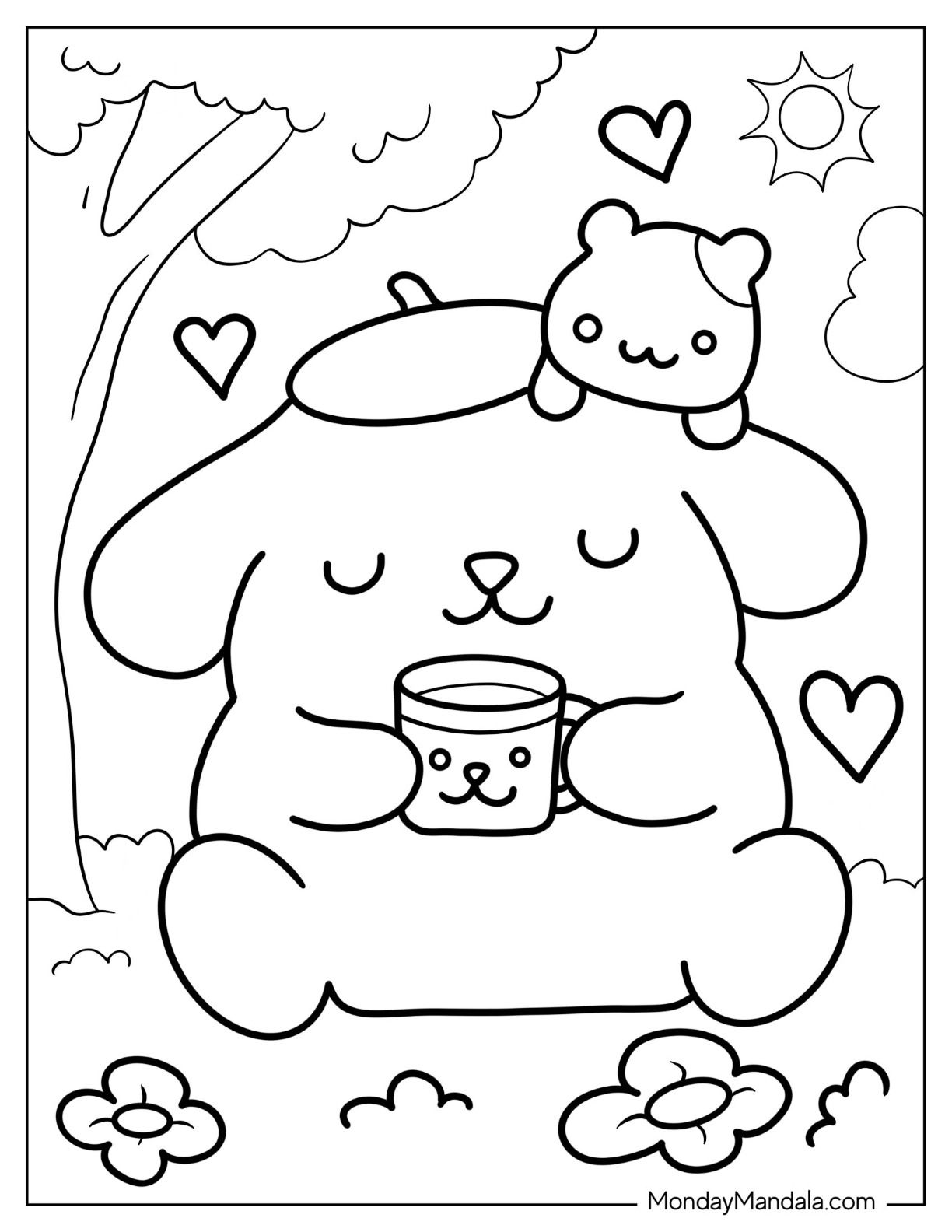 Sanrio coloring pages free pdf printables hello kitty colouring pages hello kitty coloring kitty coloring