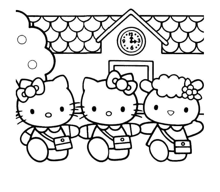 Hello kitty coloring pages for kids