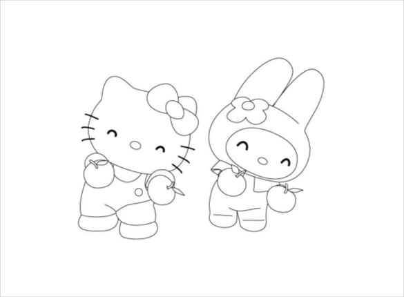 Hello kitty coloring page