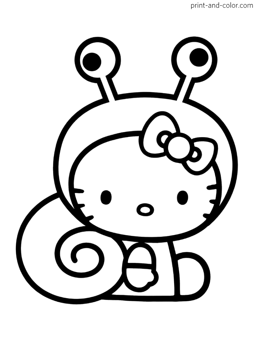 Hello kitty coloring pages print and color