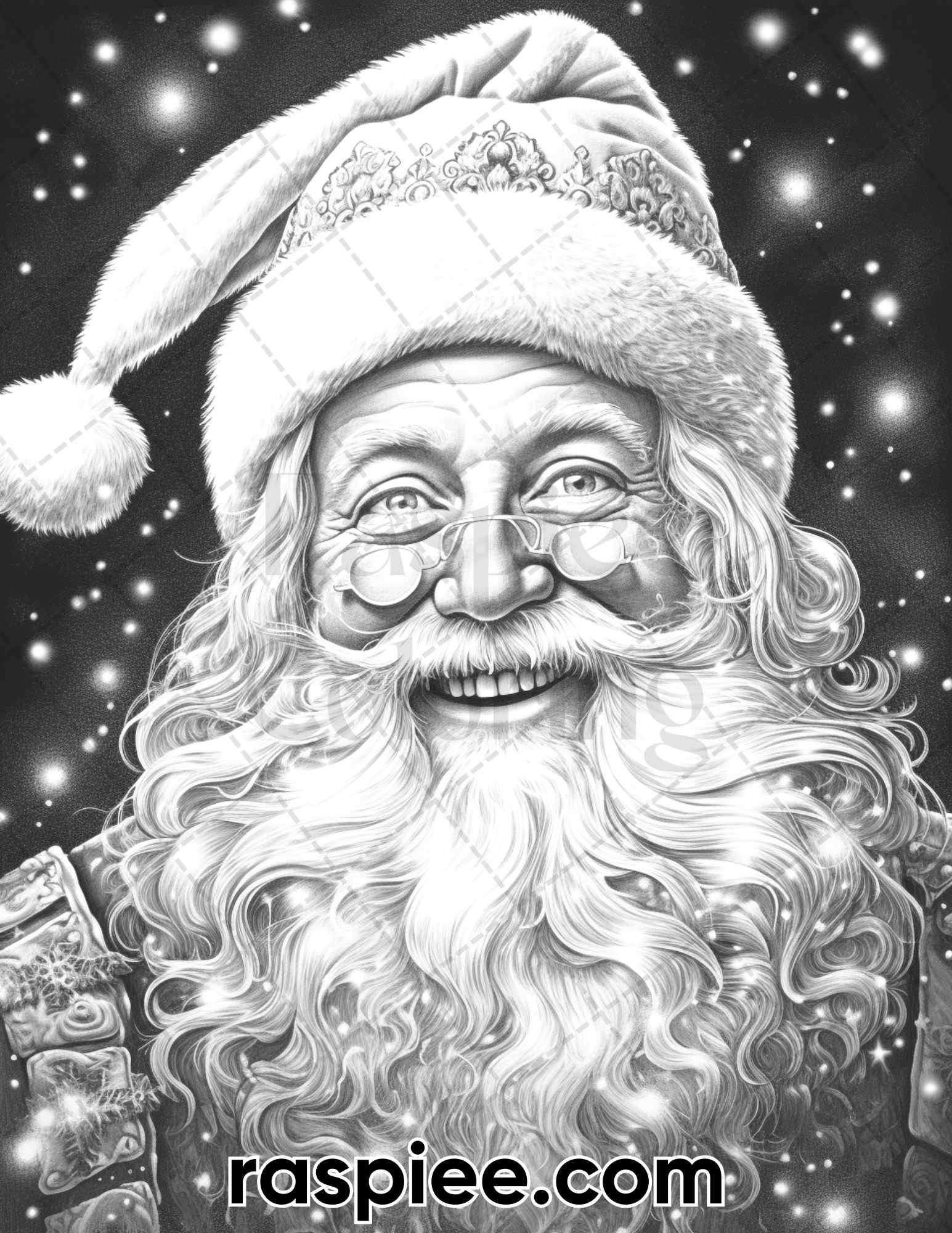 Christmas santa claus grayscale coloring pages for adults printabl â coloring