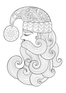 Santa claus coloring pages for adults kids