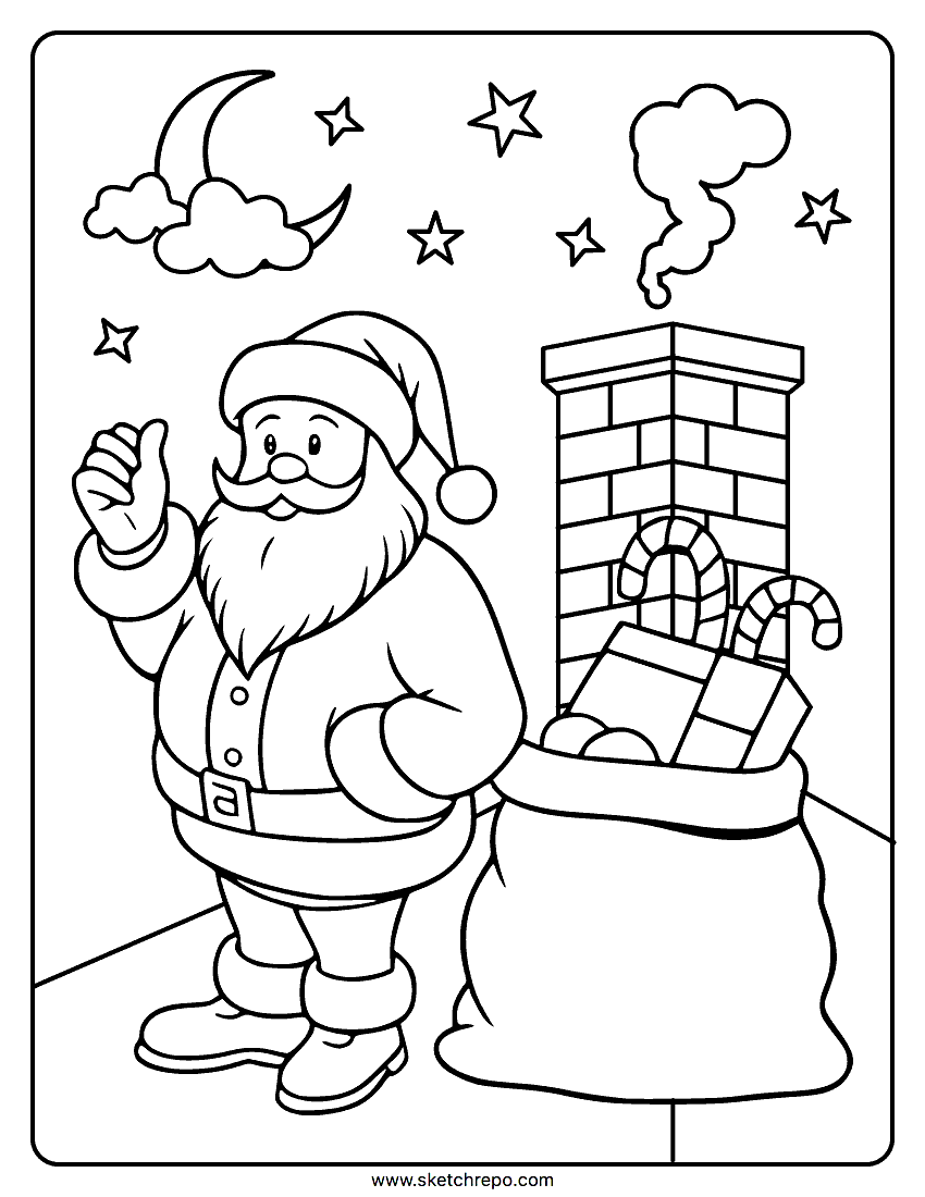 Santa coloring pages â sketch repo