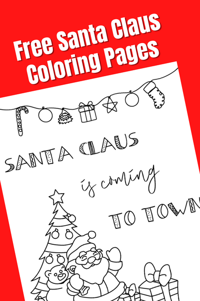 Fun festive santa coloring pages