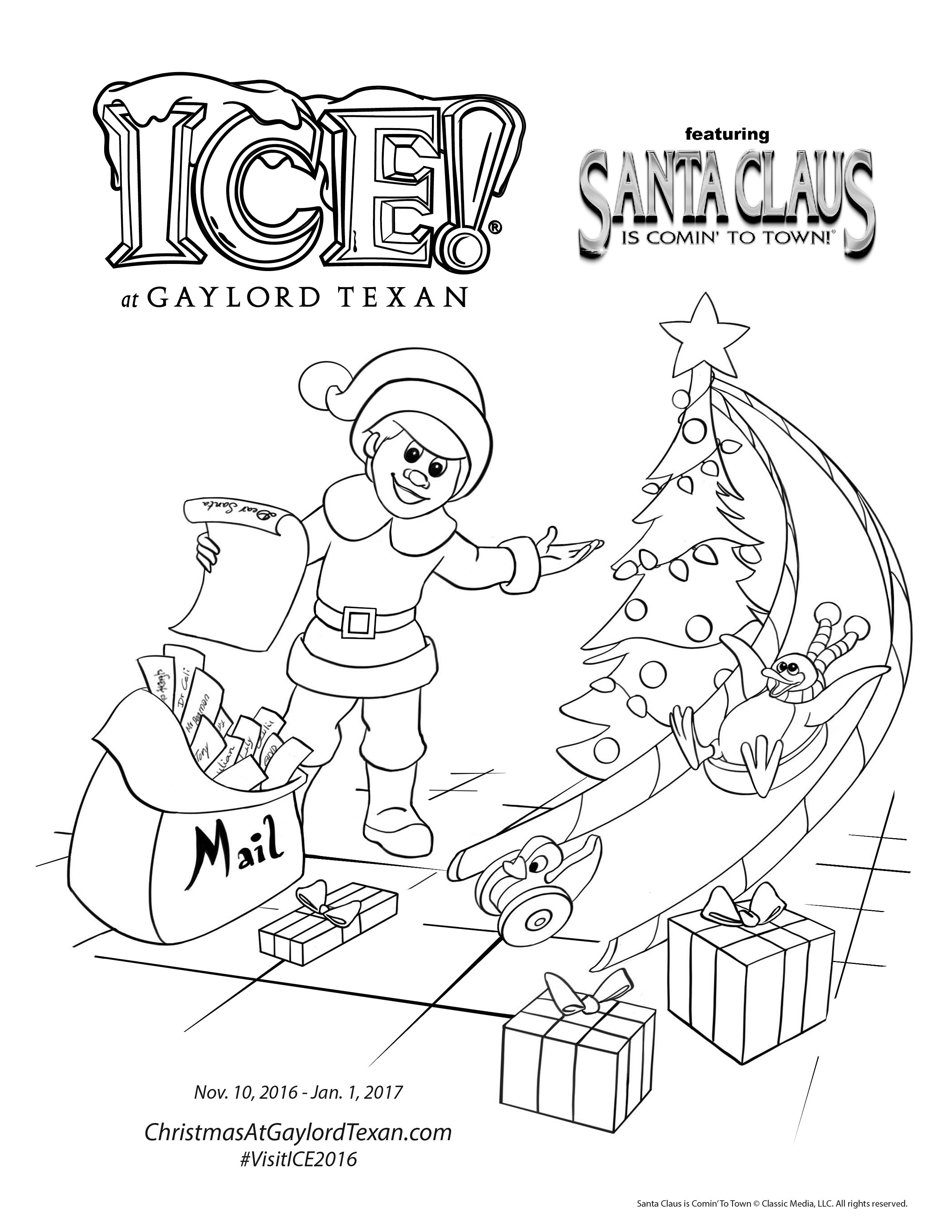 Downloadable christmas coloring page from ice at gaylord texan resort in grapevine tx featurâ christmas coloring pages christmas experiences christmas colors