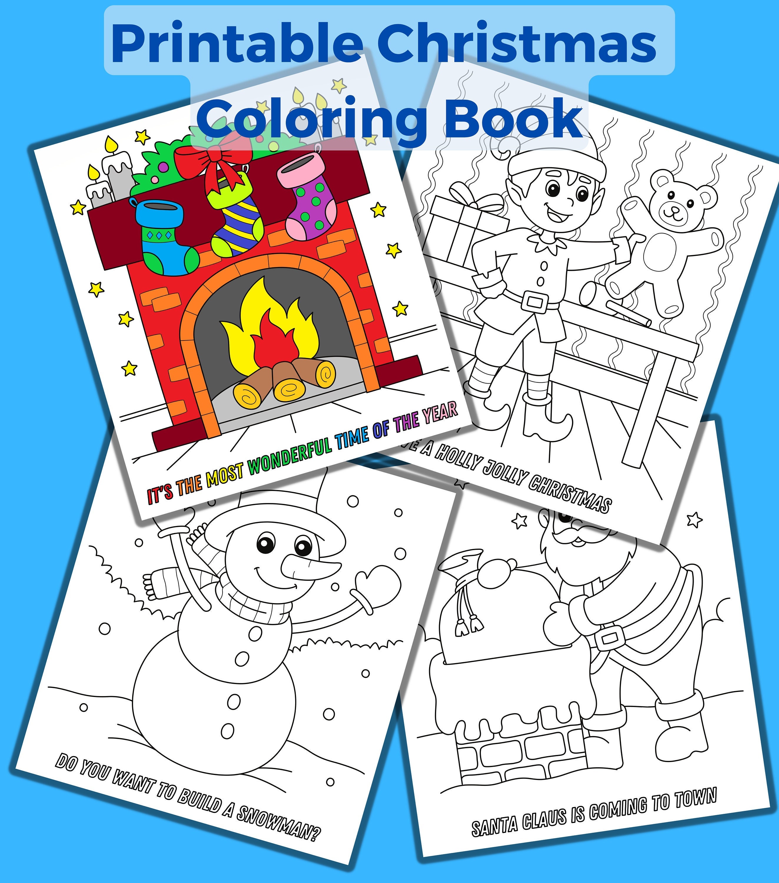 Printable coloring pages for toddlers and kids christmas