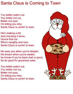 Santa claus is ing to town lyrics