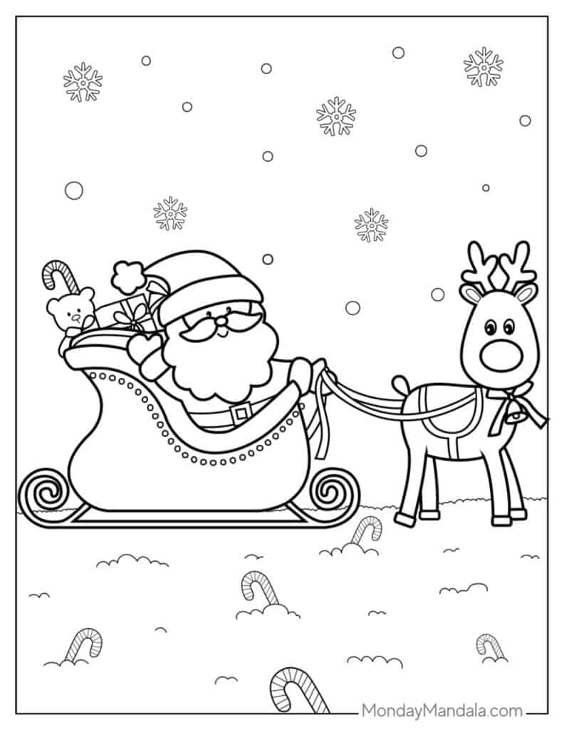 Santa coloring pages free pdf printables