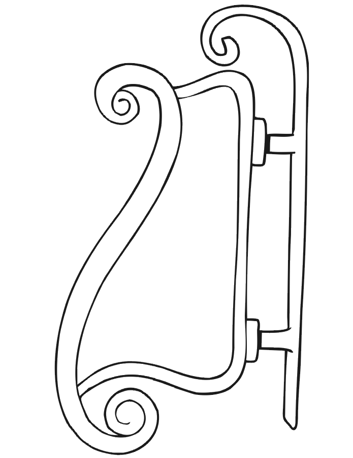 Sleigh coloring page side view of sleigh