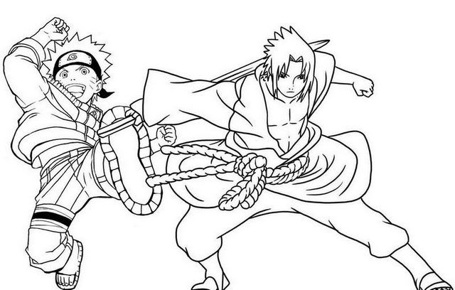 Sasuke uchiha and naruto coloring page coloring pages naruto drawings adult coloring pages