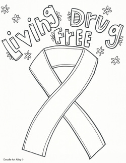 Red ribbon week coloring pages and printables