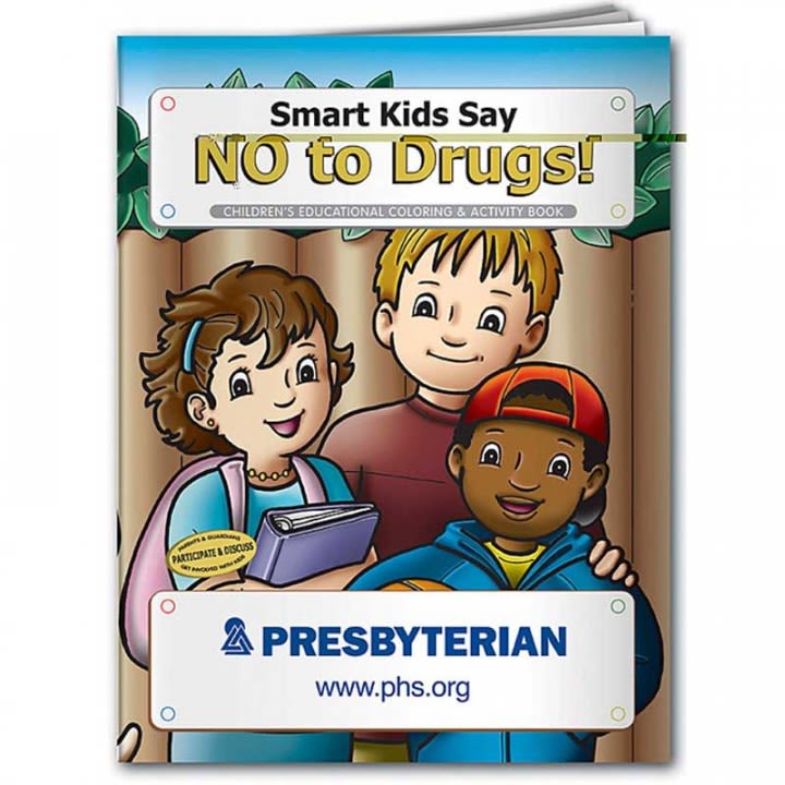 Custom coloring book smart kids say no to drugs promo color book