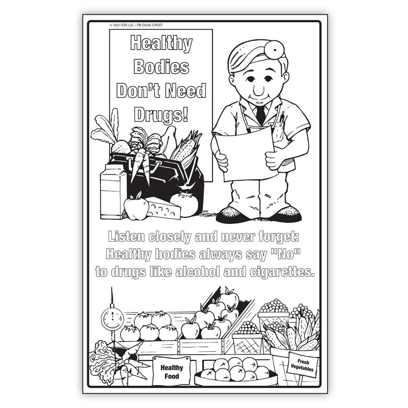 Say no to drugs coloring poster prevention treatment resources