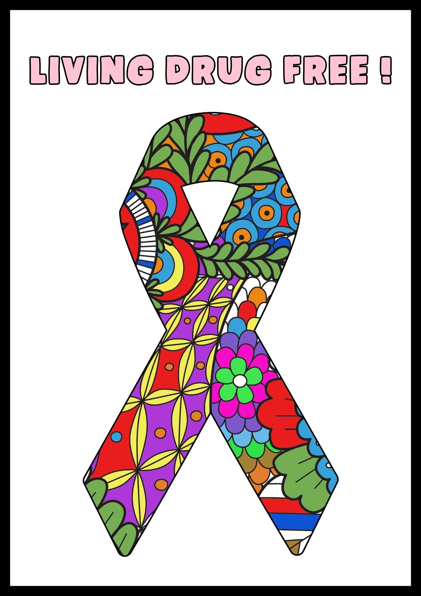 Red ribbon week coloring pages