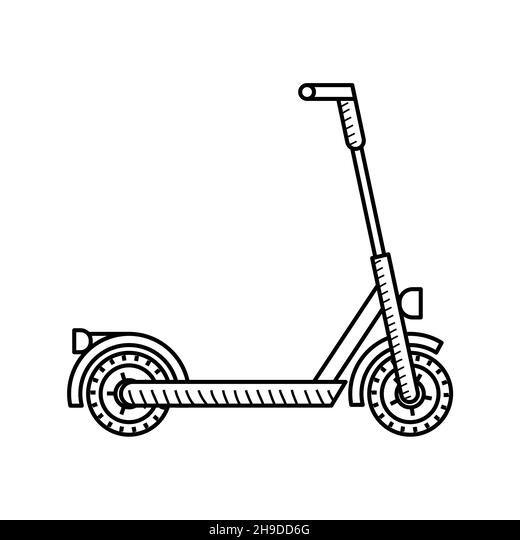 Scooter coloring page for kids kick scooter stock vector image art