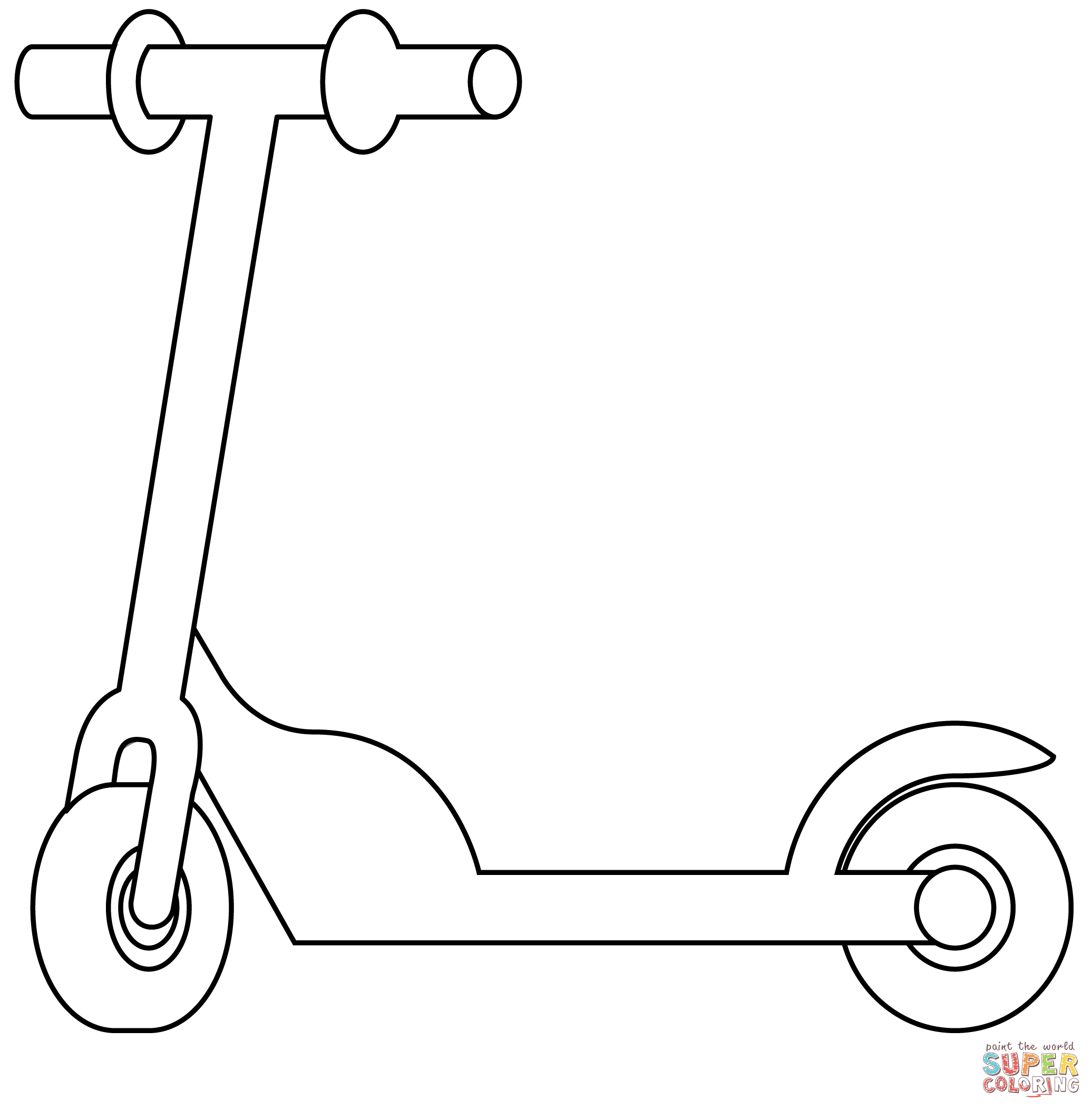 Kick scooter coloring page free printable coloring pages