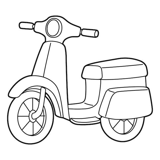 Premium vector scooter coloring page isolated for kids