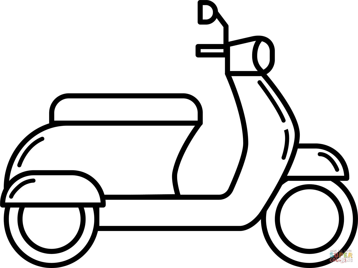 Motor scooter coloring page free printable coloring pages