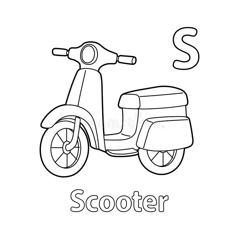 Scooter coloring stock illustrations â scooter coloring stock illustrations vectors clipart