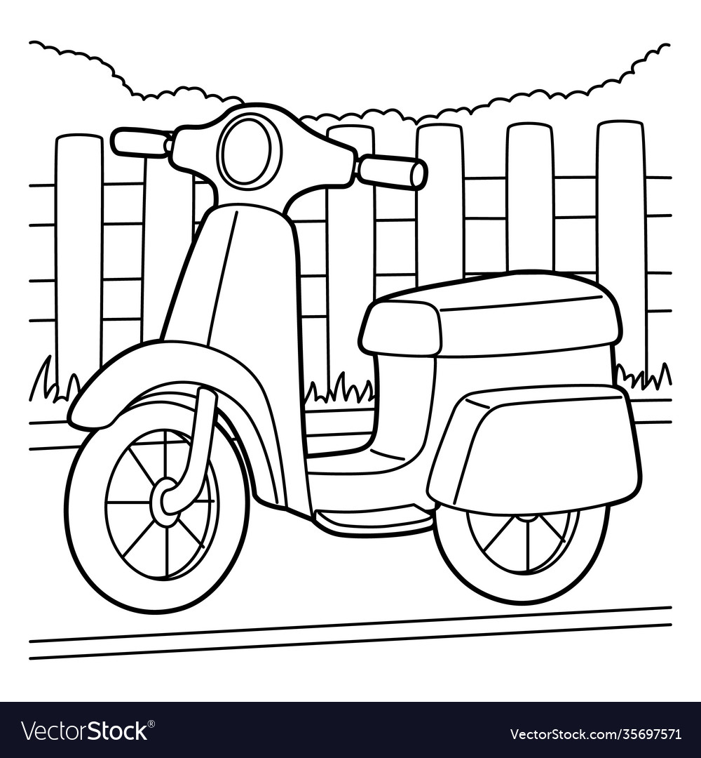 Scooter coloring page royalty free vector image