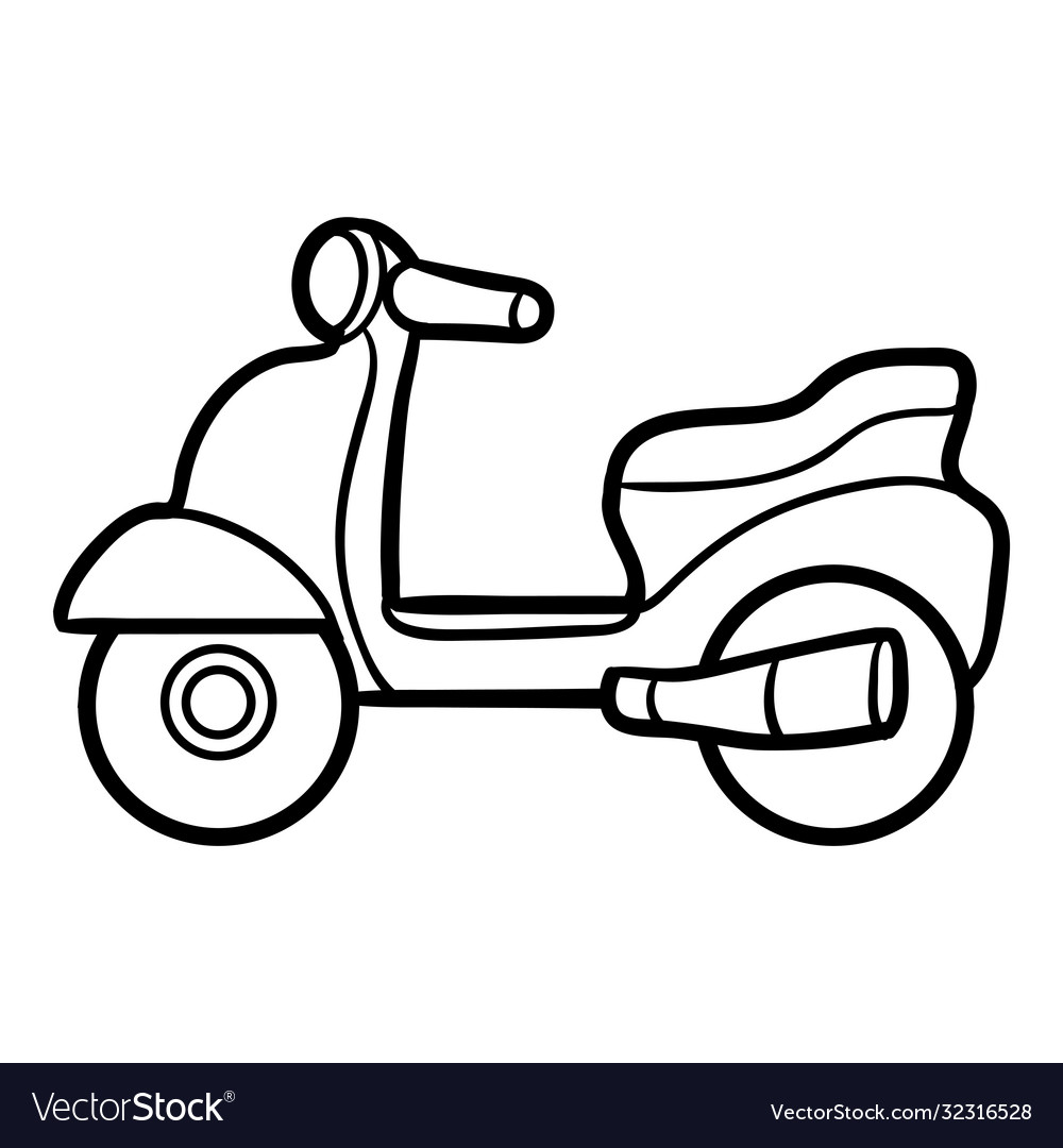 Coloring book for kids scooter royalty free vector image