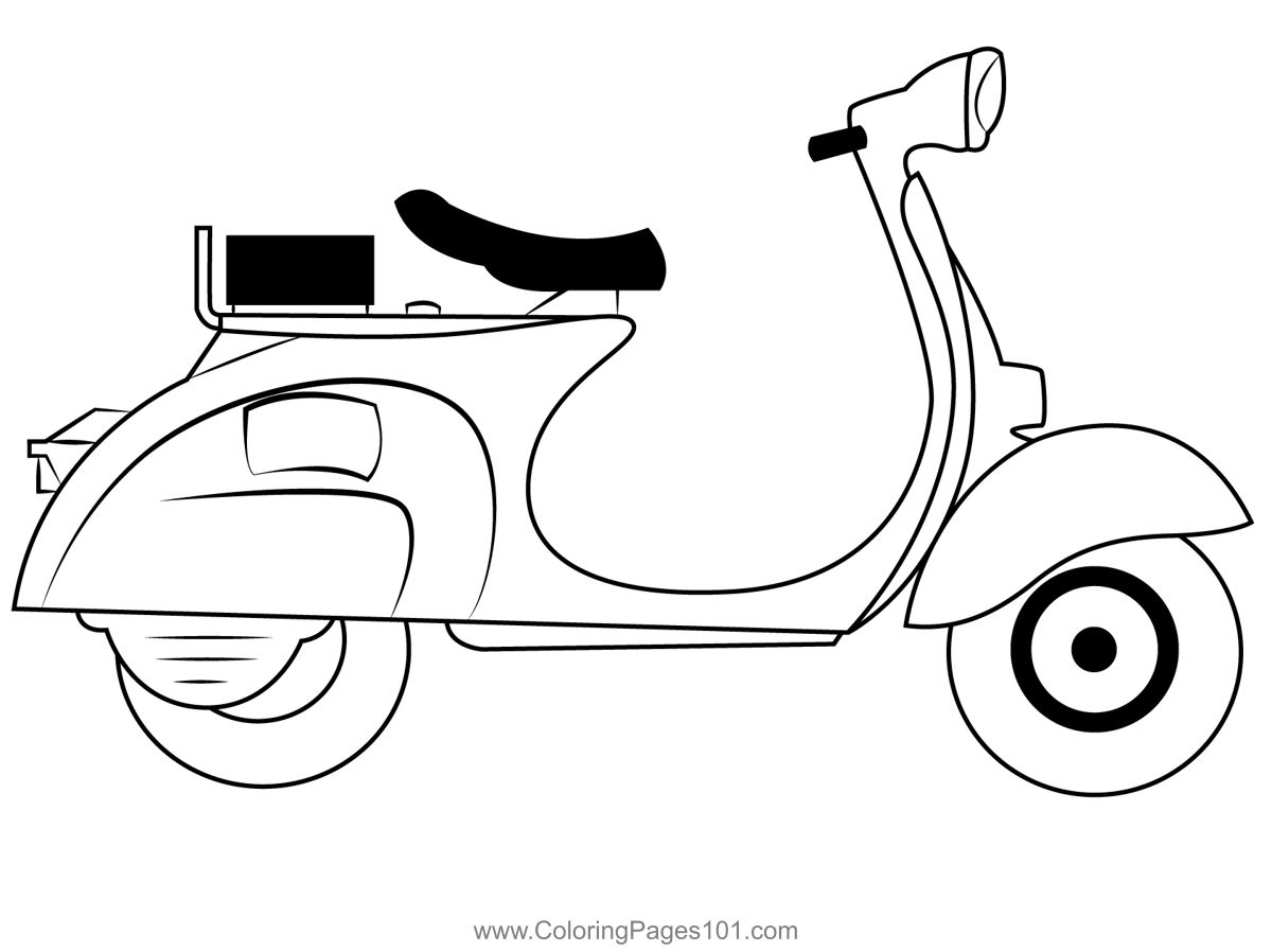Scooter coloring page for kids
