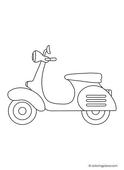 Vespa scooter coloring place