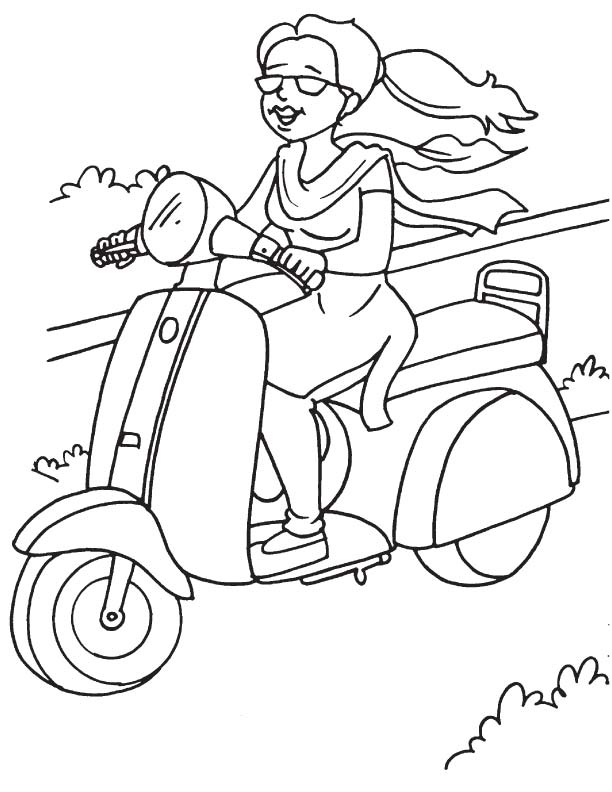 Modern scooter coloring page download free modern scooter coloring page for kids best coloring pages
