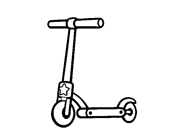 Childrens scooter coloring page