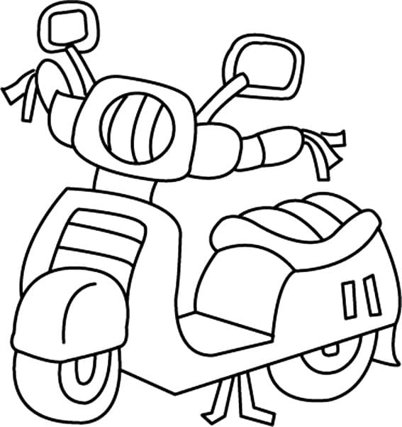 A cute motorcycle coloring page