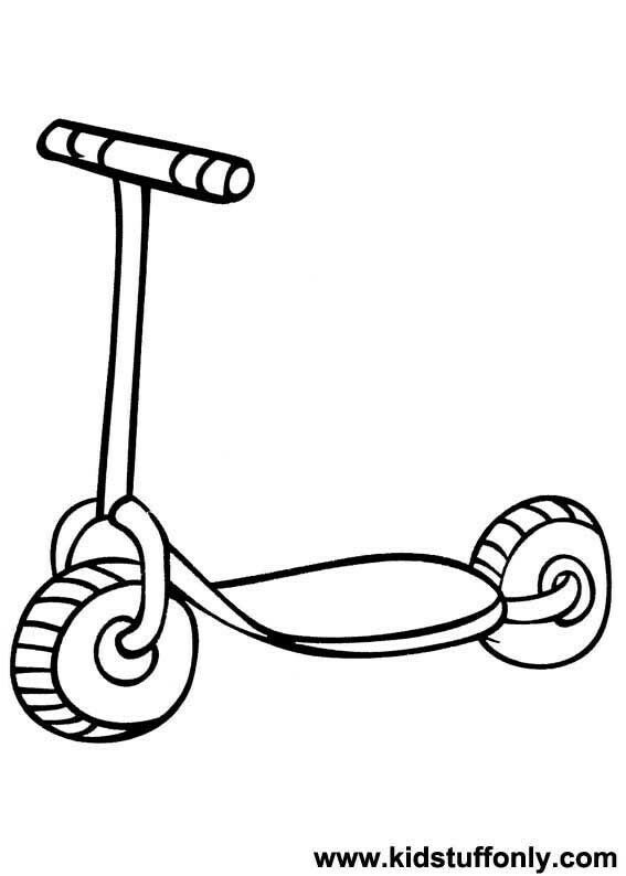 Printable scooter means of transportation coloring pages preschool coloring pages cartoon coloring pages