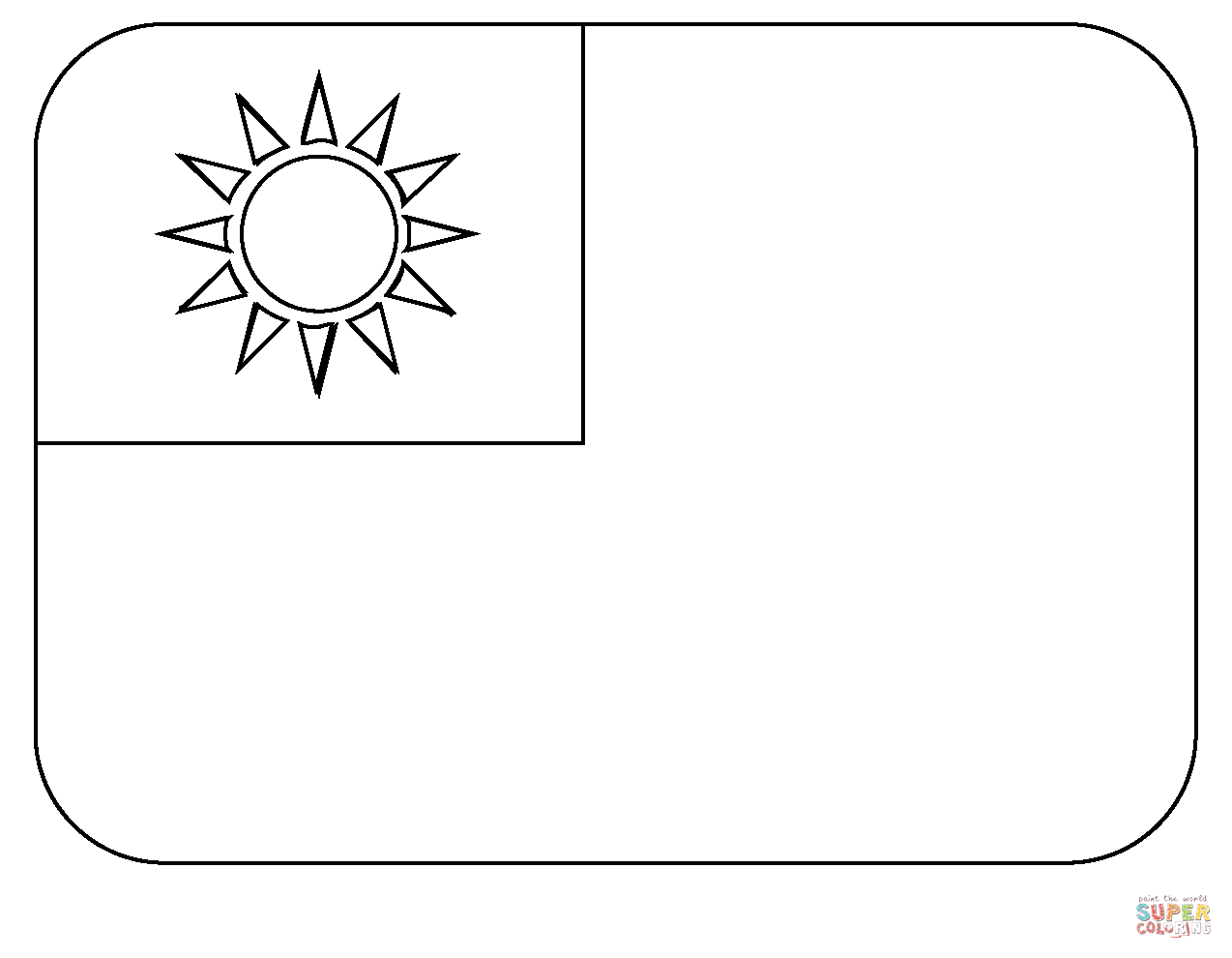 Flag of taiwan emoji coloring page free printable coloring pages