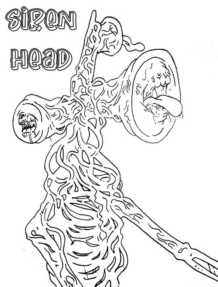 Siren head coloring pages printable for free download