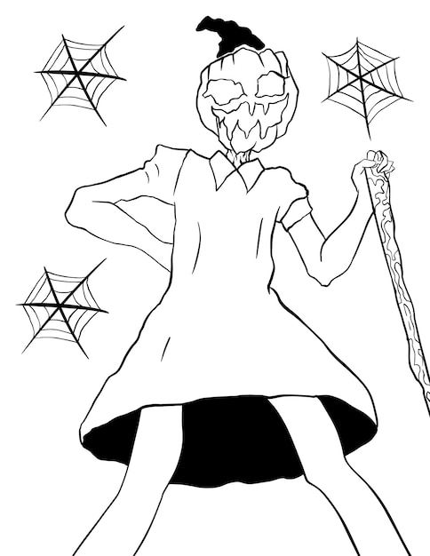 Premium vector fun scary halloween coloring pages costumes