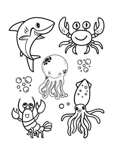 Sea animals coloring pages printable activities for kidspreschoolhomeschool