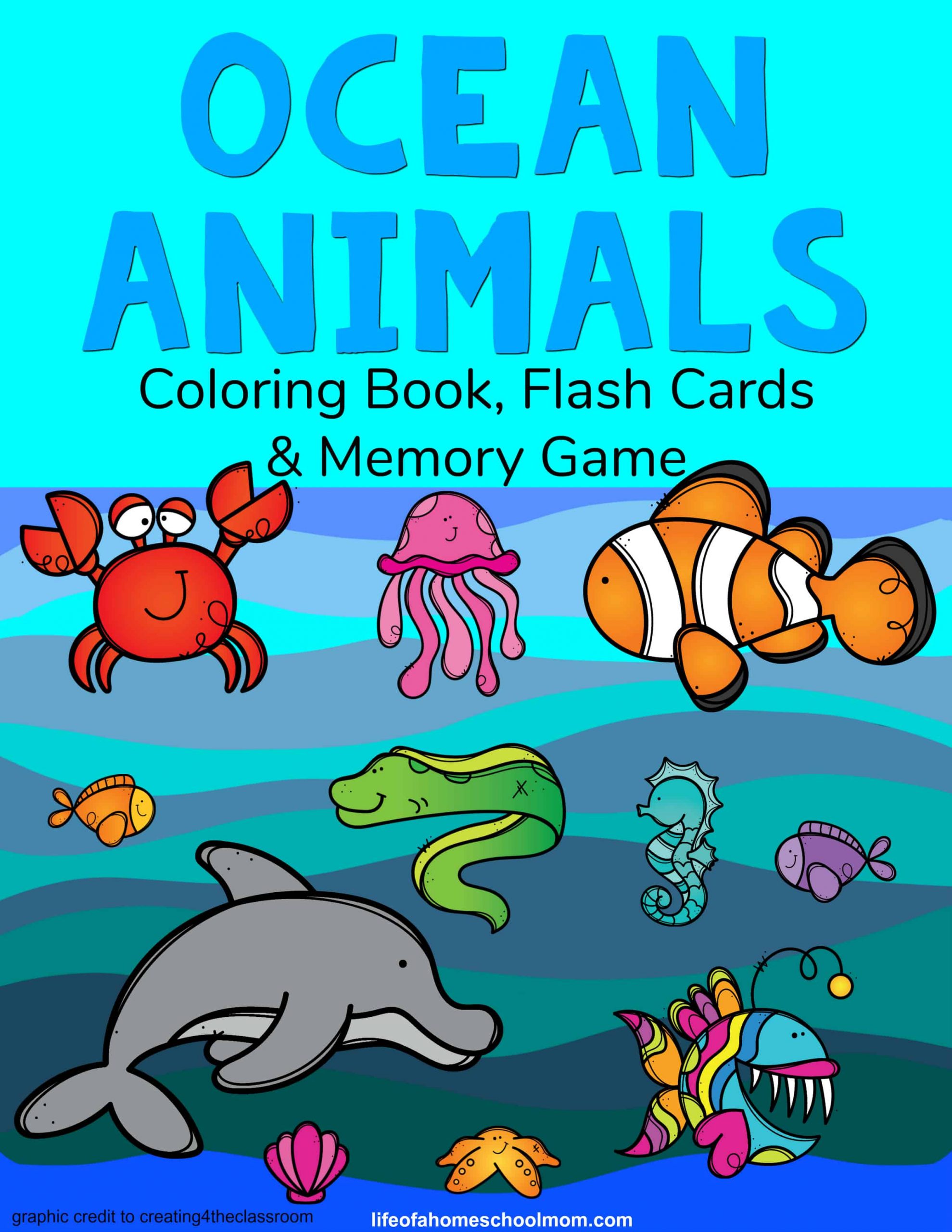 Ocean animals coloring pages and activity book