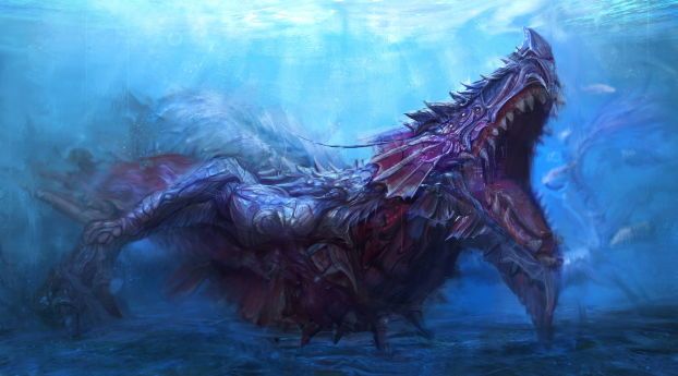 Sea monster underwater creature wallpaper hd artist k wallpapers images photos and background