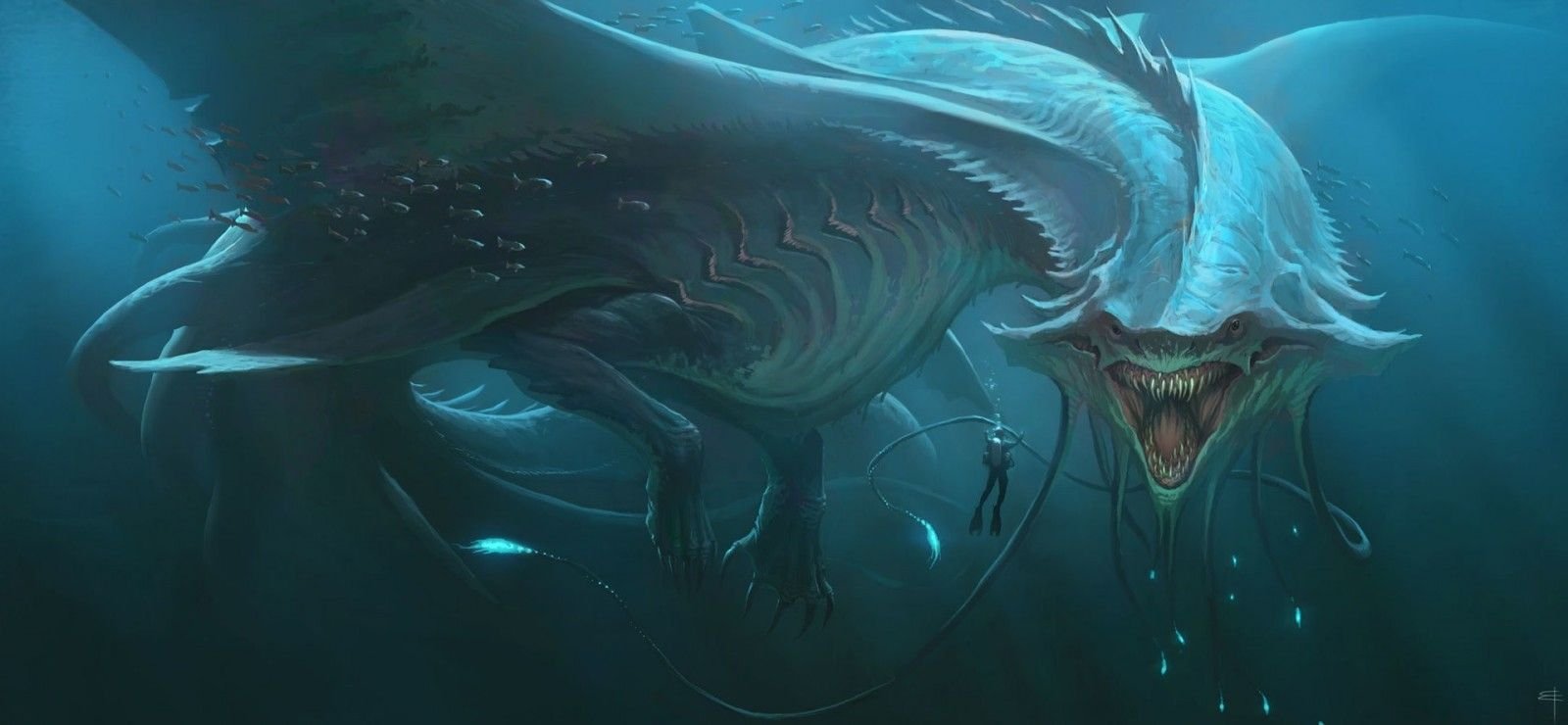 Sea monster dark best wallpaper