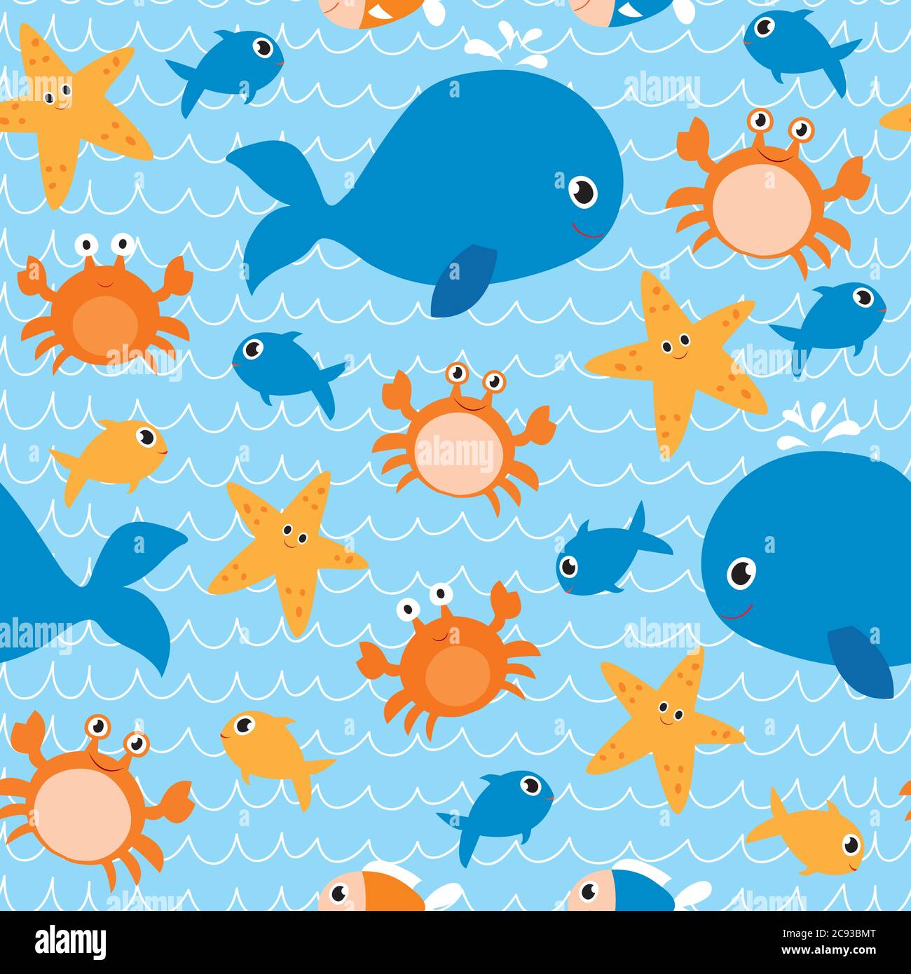 Seamless pattern of sea animals it can be used for wallpapers wrapping cards patterns for clothes and other stock photo