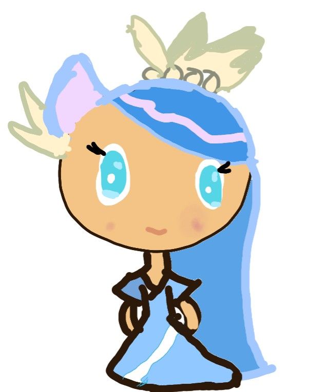 A digital drawing of sea fairy cookie from cookie run cute animal drawings cookie run character design