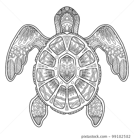 Sea turtle adult antistress coloring page