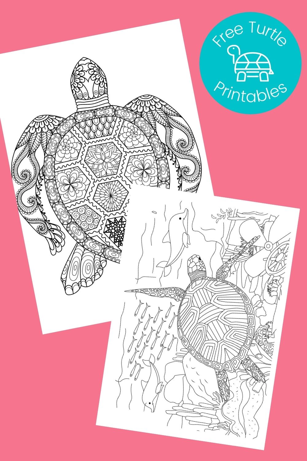 Free printable turtles coloring pages