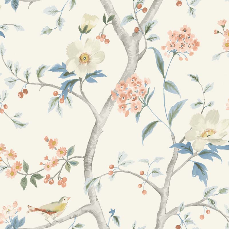 Seabrook southport floral trail multicolored wallpaper off samples