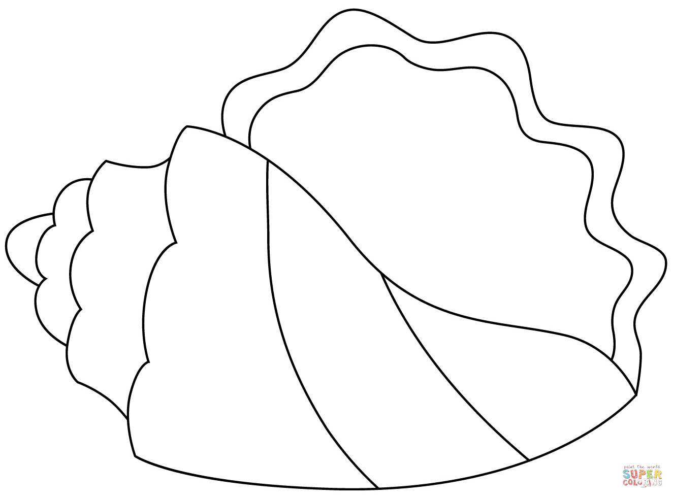 Seashell coloring page free printable coloring pages