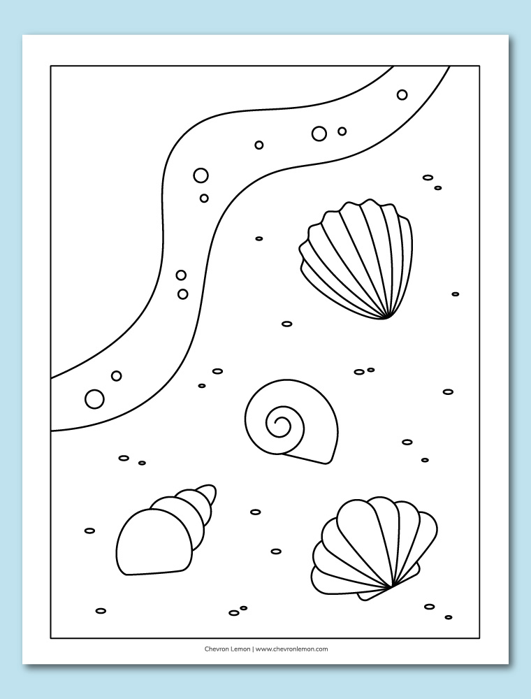 Printable seashore coloring page