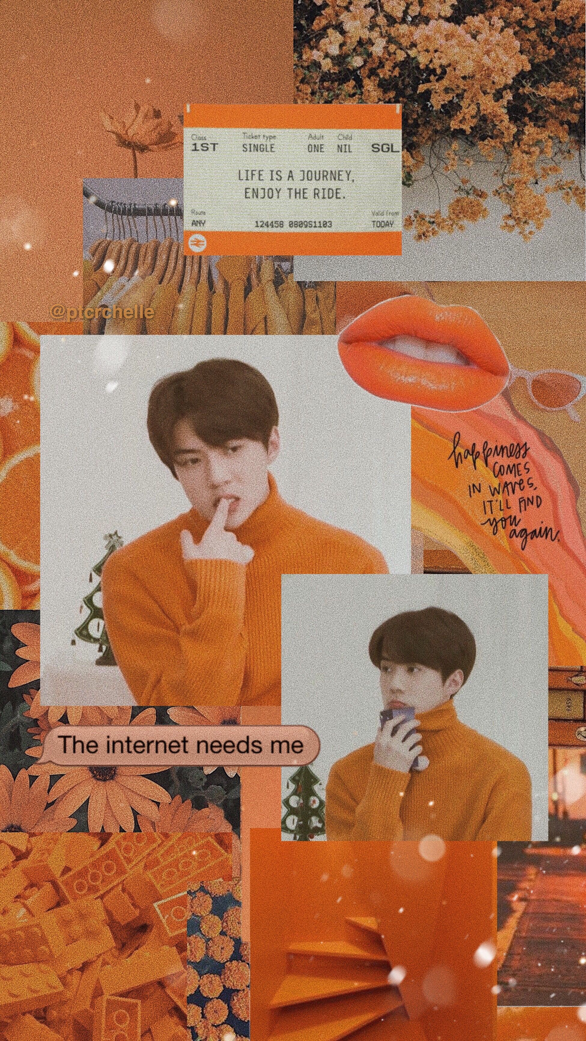 Sehun exo in orange tumblr aesthetic lockscreen wallpaper ig ptcrchelle sehun exo sehun exo